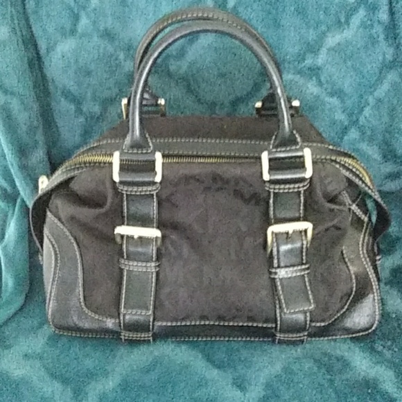 Michael Kors Signature Black Satchel Purse - Picture 1 of 6